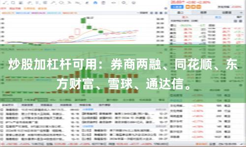 炒股加杠杆可用：券商两融、同花顺、东方财富、雪球、通达信。